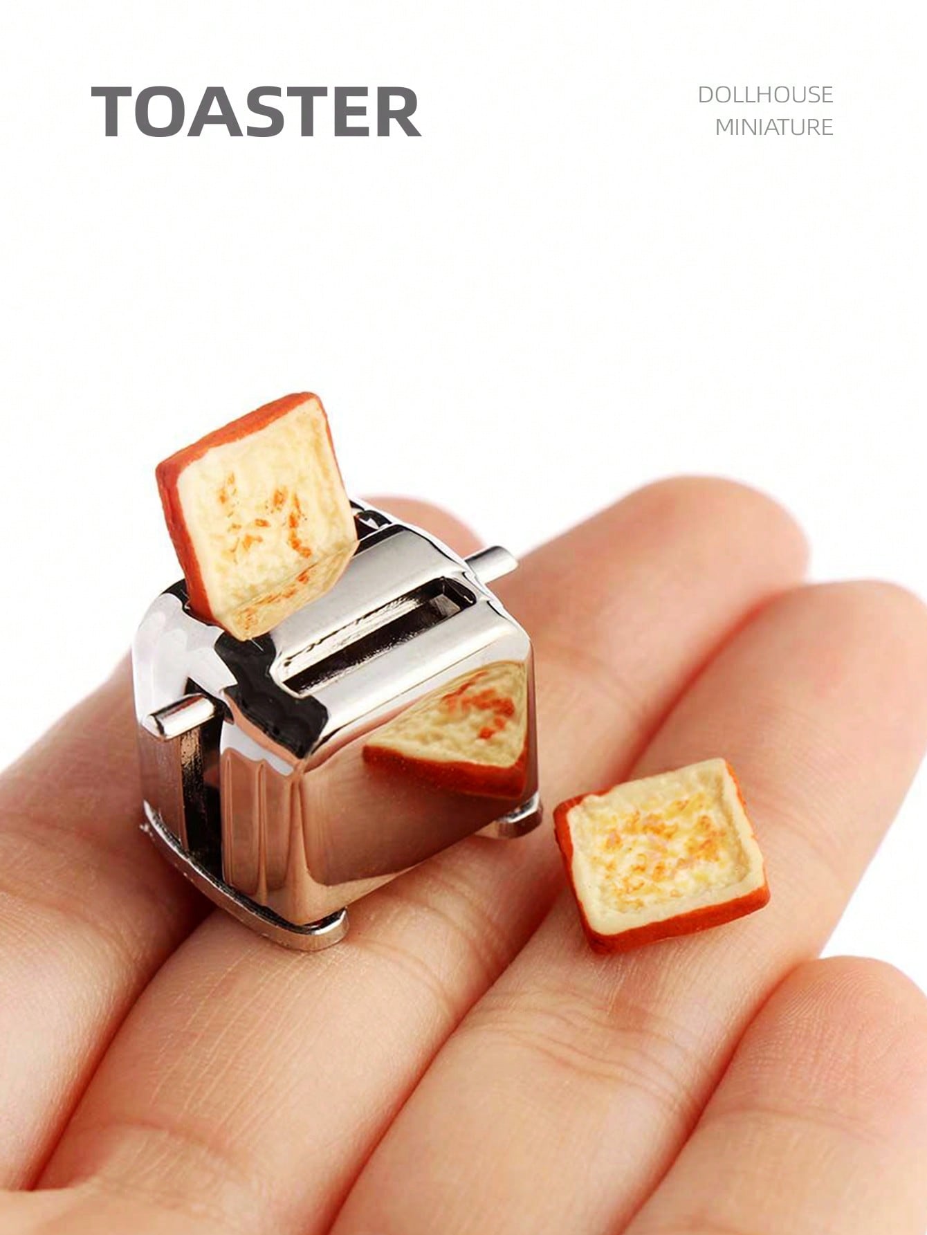 Kitchen Appliances Usa - Pemanggang Roti Miniatur Rumah Boneka 1:12,