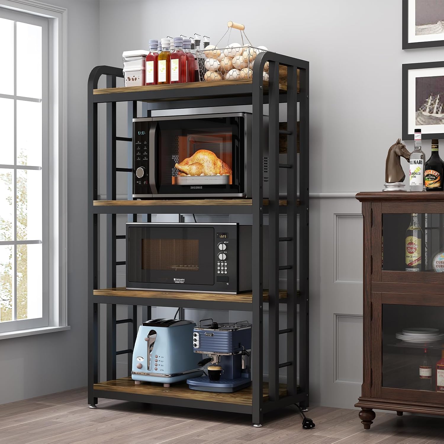 Kitchen Appliances Countertop - Rak Dapur 4 Tingkat dengan Stopkontak